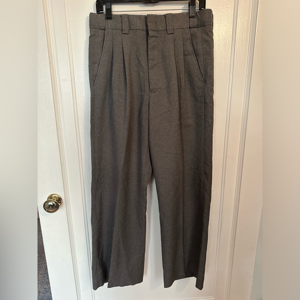 Grey Professional Pleated Pants